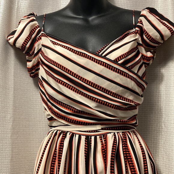 🎊HP🎊 Anna Sui 100% silk dress striped - Picture 2 of 4